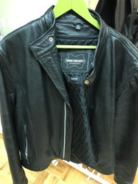 Leather motor cycle jacket c/w removable liner size 48,