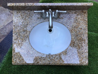 25"x19" Vanity Granite Countertop +undrmount sink+faucet