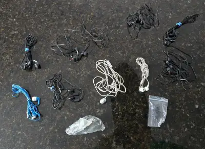 Earphones x9 lot, View more