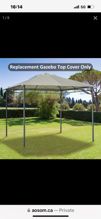 Outsunny 9.6' x 9.6' Square Gazebo Canopy Replacement UV Protect