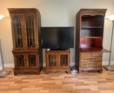 Elegant 3-Piece Wooden Hutch & Cabinet Set – Williams Furniture, View more