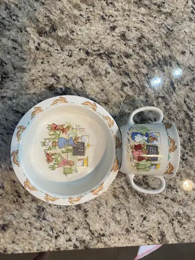 Bunnykins Ceramic Bowl & Cup set, View more