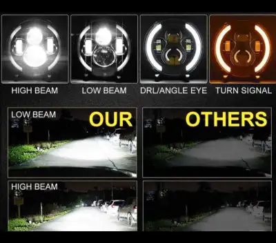 Available. 7" led light for harley, jeep, hummer and others with same sizes.