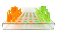 Karim Rashid Orange and Green Chess Set. Rare item.New in Box,