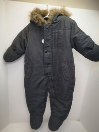 Rothschild Grey faux Fur Hood Baby Snow Suit Snowsuit 12 months
