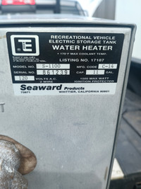3 year old 11 gallon seaward water heater