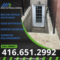 Side Entrance - Egress Window - Concrete Cutting (416-651-2992)