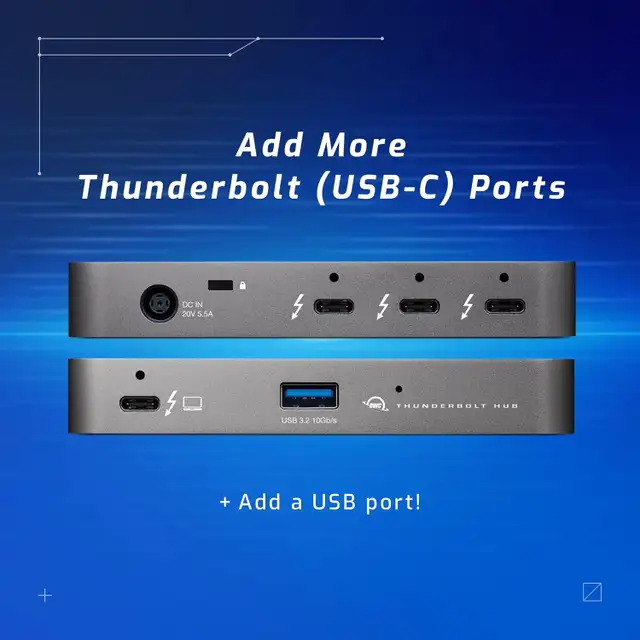 OWC 5 Port Thunderbolt Hub - 60W Charging, Thunderbolt 4, USB 3.62864364853122122