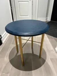 Small Side Table - Dark Blue & Gold