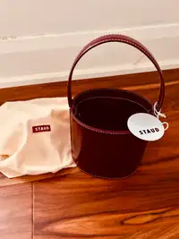 STAUD Burgundy Bissett Leather Bucket Bag (brand new + tag)
