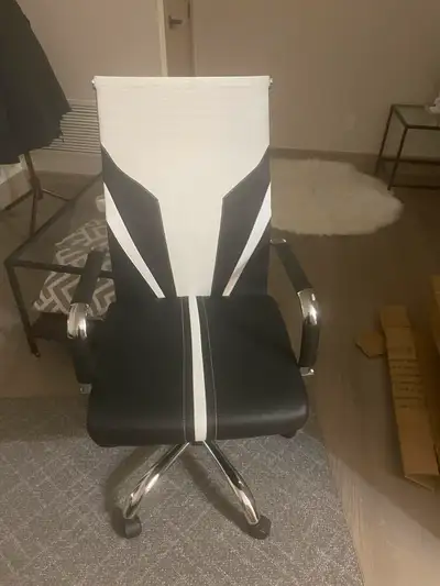 BRAND NEW - Did not fit desk, has not been used after assembly. Ergonomic Office Chair, PU Leather O...