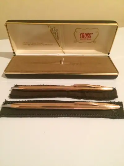 Vintage Cross 14k Gold Filled Pen Set, View more