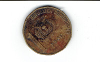 Pièce de monnaie de 1 PESO de la République Dominicaine.