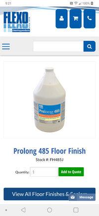 Flexo Prolong 485 ultra high-speed burnishing floor finish. New