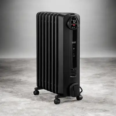 DeLonghi Black Digital Oil-Filled Radiator Heater – 1500W#783559, View more