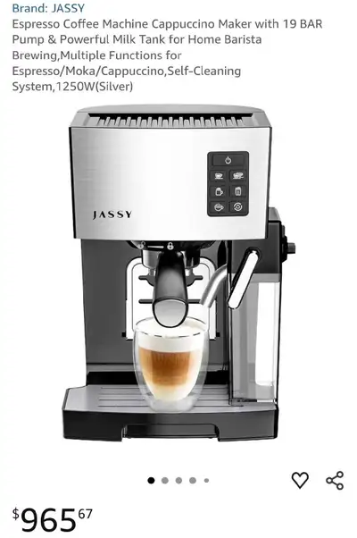 Espresso Coffee Machine Cappuccino Maker with 19 BAR , View more