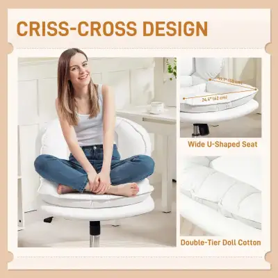Criss Cross Chair, Swivel Wide Office Chair with Leathaire , View more