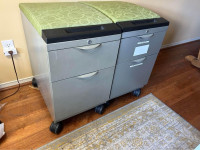 Rolling 2-drawer portable file cabinets on wheels you can sit on