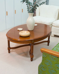 Vintage Oval Shaped Solid Coffee Table