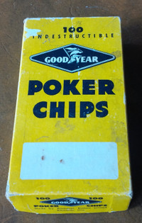 100 Indestructible Good Year Poker Chips, Kitchener Buttons Ltd.