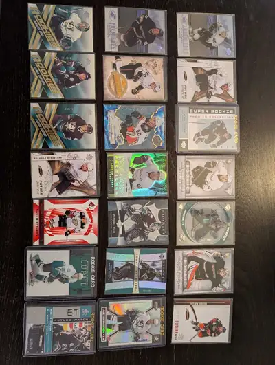 21 ANA Ducks limited edition numbered insert rookie cards, no duplicates including Lupul, Hampus Lin...