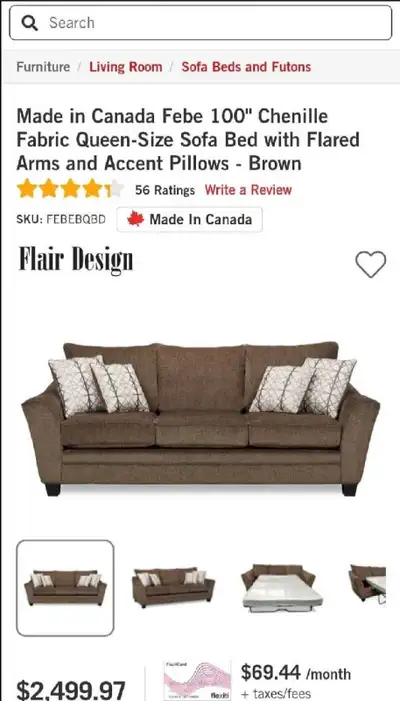 Never Used Queen Pullout Sofa, View more