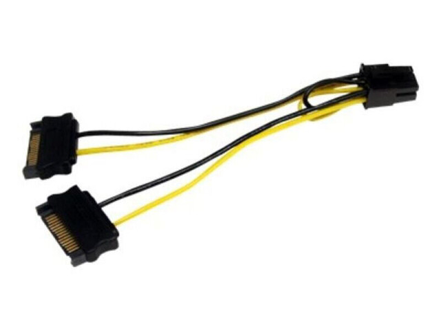 PCI-e power adapter cables. 6 to 8 pin, molex to 8p, sata to 8p in General Electronics in Markham / York Region - Image 2