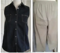 Lot of 2 thyme DENIM MATERNITY Vest JACKET~PANTS size XS