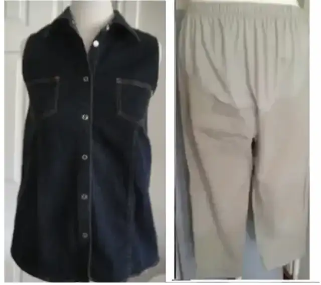 Lot of 2 thyme DENIM MATERNITY Vest JACKET~PANTS size XS in Women's - Maternity in Markham / York Region - Image 2