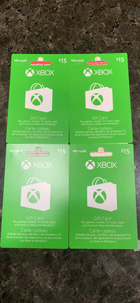 4x$15 Microsoft Xbox gift cards