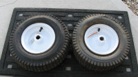ONE PAIR OF 6" STEEL WHEELS FOR LAWN AND GARDEN USE; 3/4" BORE