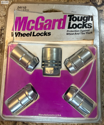 Protect your vehicle's wheels with this set of brand new, never-opened McGard 14 x 1.5 wheel locks d...