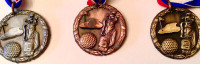 Collectibles Award Golfer's medals gold, silver, bronze