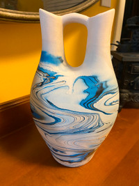 Vintage Nemadji 2 Spout Ceremonial Wedding Vase Art Pottery