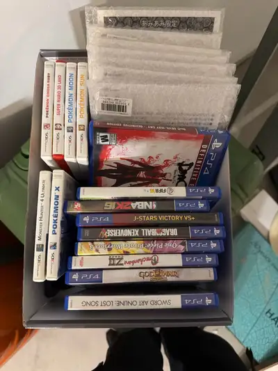 Selling a bundle of video games and anime collectibles. Includes: • Multiple PS4 games (God of War,...