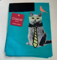 Vintage Coucke France Cuisine et Table Turquoise Cat Apron