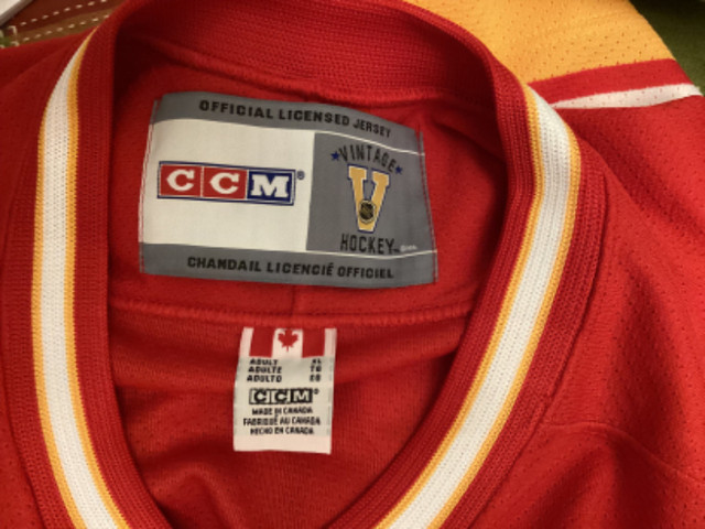 CALGARY FLAMES VINTAGE JERSEY- NEW-MENS WITH 1989 CHAMPION PATCH in Arts & Collectibles in Calgary - Image 3