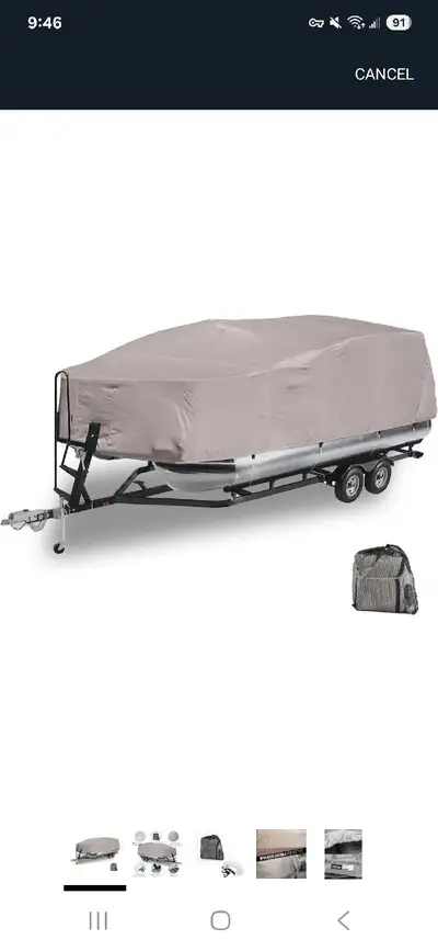 New cover bought last winter. Used one season. No tears. For up to 23ft pontoon Going to use a diffe...