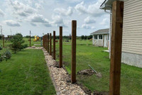 Post holes , fence repair