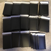 Lot of 135 Bubble Mailers Black Poly Padded Envelopes Shipping 