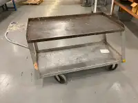 Pick and pack carts for industrial warehouse use.