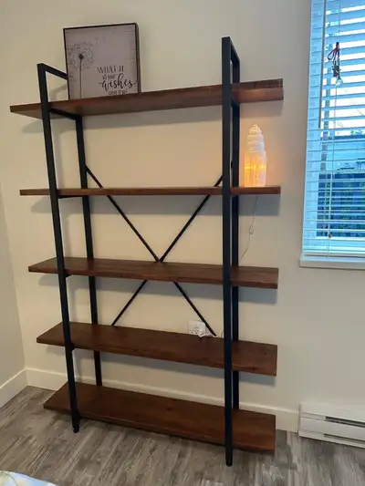 Bookcase Made of Natural Wood and Steel, View more