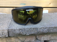 Carrera Ski snowboard snow goggles jet black gold lenses NEW$50