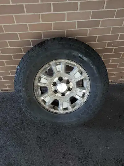 4 LT265/70R/17 tires, came off a 2010 GMC Sierra 1500 SLE Bolt Pattern is 6 x 139.7 rims included Re...