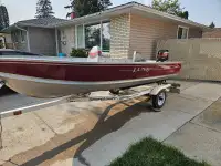 LUND 16 FOOT WITH 25 HP MERC ELECTRIC START & TRAILER $7700