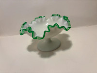 FENTON EMERALD CREST FOOTED CANDY DISH