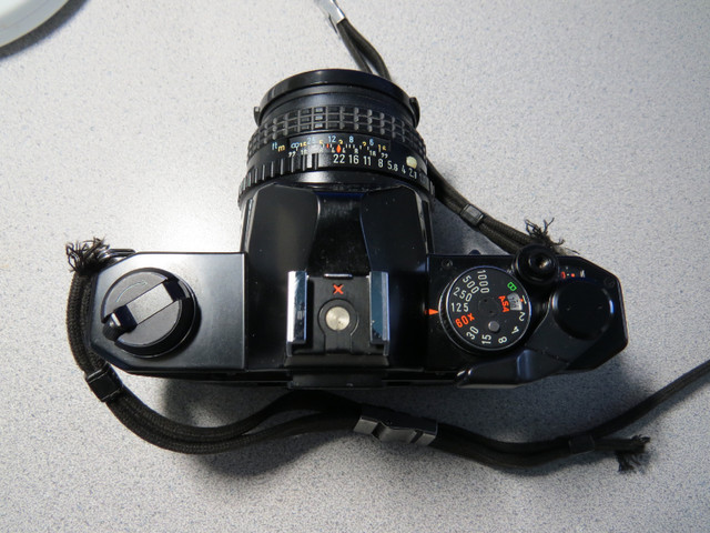 Pentax MX Black Film Camera SMC PENTAX-M 50mm f/1.4 lens dans Appareils photo et caméras  à Sherbrooke - Image 4
