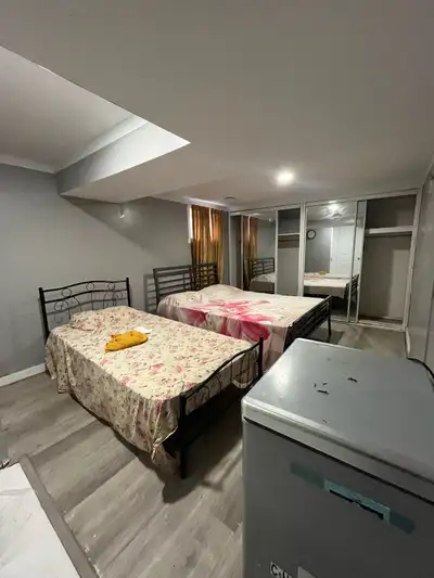 Shared kitchen with other tenants and laundry, no parking, 3 minute walk from bus stops / close to g...