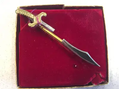 Vintage Hickok Tie Clip Pin Bar Sword Sabre Two Tone Gold Silver, View more