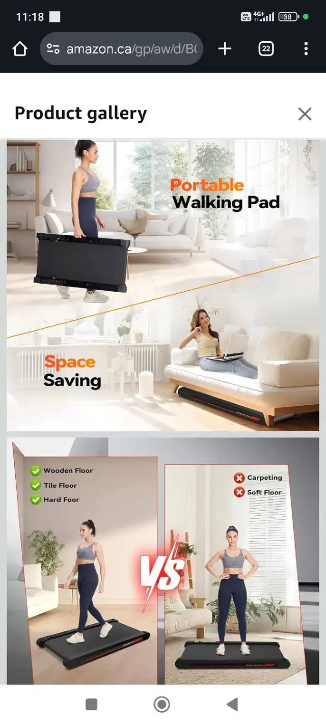 Walking Vibration Pad, 4 in 1 Treadmill, Walking Treadmill Pad f in Exercise Equipment in Edmonton - Image 8